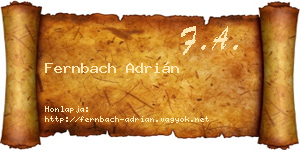 Fernbach Adrián névjegykártya